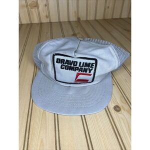 Vtg Dravo Lime Company Patch Hat USA Mesh Snapback Trucker Baseball Cap Farming